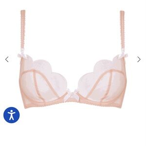 Elegant Lace Underwire Bra - Cream